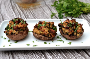 Holiday Turkey Stuffed Mushrooms